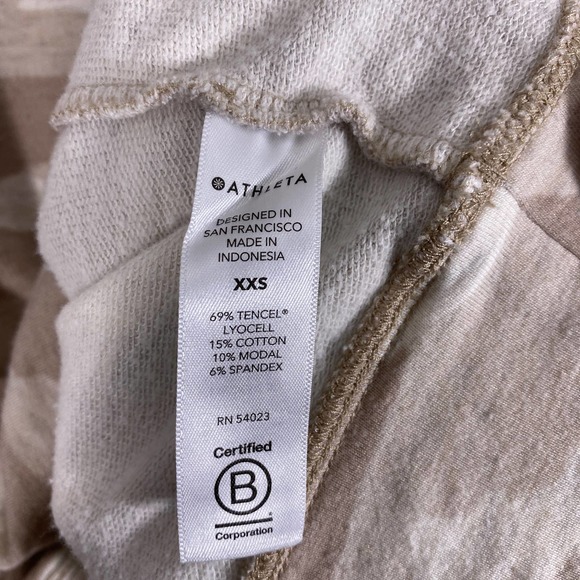 Athleta Camo Pullover XXS Cream Tan Sweatshirt Crew Neck Balance Long Sleeve - Picture 7 of 9